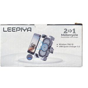 Leepiya 2 in 1 Motorcyle Handlebar Phone Holder With Charger